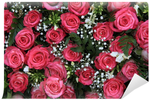 Pink Roses And Gypsophila Wall Mural • Pixers® • We - Baby's-breath (400x400), Png Download