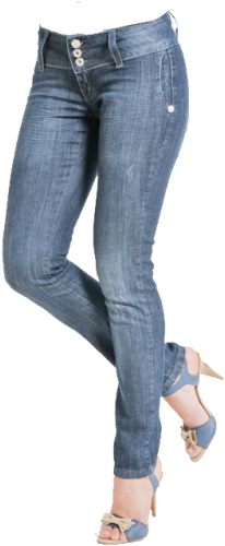 Girl Wearing Jeans - Ladies Jeans Png (391x500), Png Download
