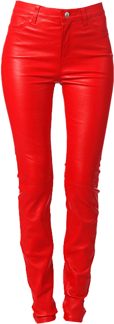 Retro Red Leather Jeans Transparent Image Clothes - Jeans Transparent Background (250x664), Png Download