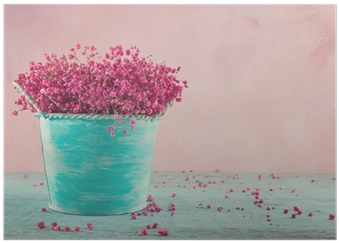 Pink Baby's Breath Flowers On Wooden Background Poster - Благодійність Замість Квітів (400x400), Png Download