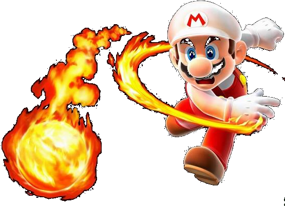 Games On Wheels Usa - Wigglewalls 6" Fireball Fire Ball Super Mario Bros (581x431), Png Download
