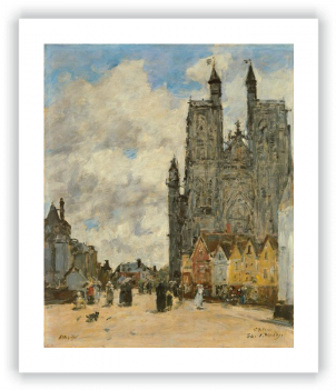 The Square Of The Church Of Saint Vulfran In Abbeville - Giclee Painting: Boudin's The Square Of The Church (350x350), Png Download