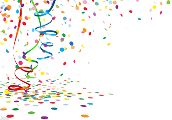 Confetti Decoration Graphic Ppt Backgrounds (586x410), Png Download