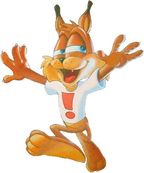 Post Pics Of Video Game Characters That Don't Wear - Bubsy Bobcat (486x580), Png Download