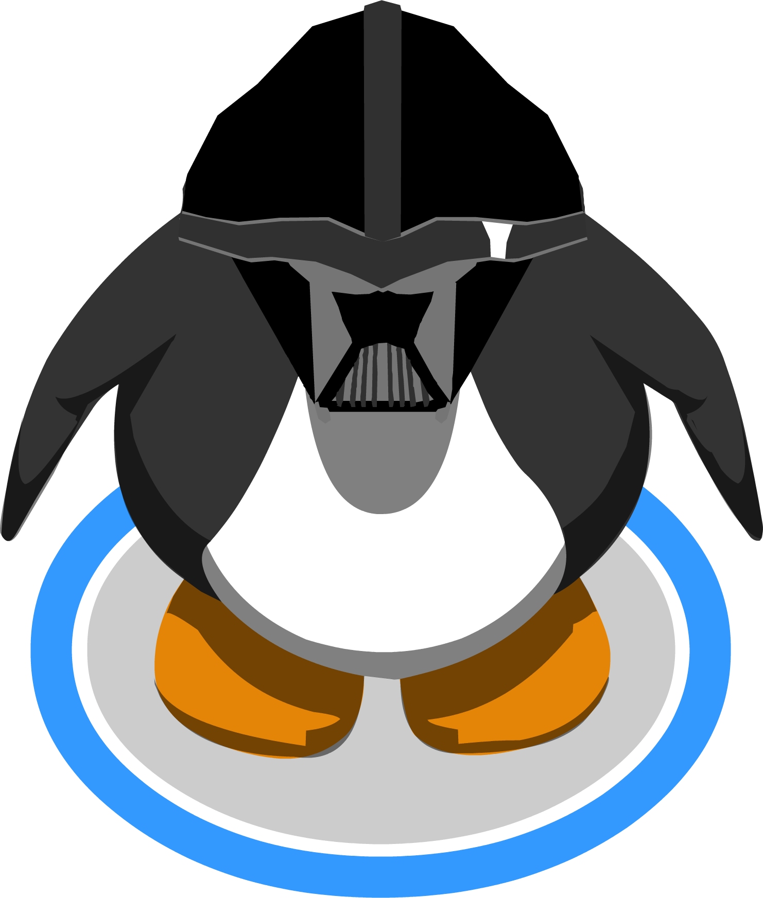 Darth Vader Helmet Ingame - Red Penguin Club Penguin (1482x1745), Png Download