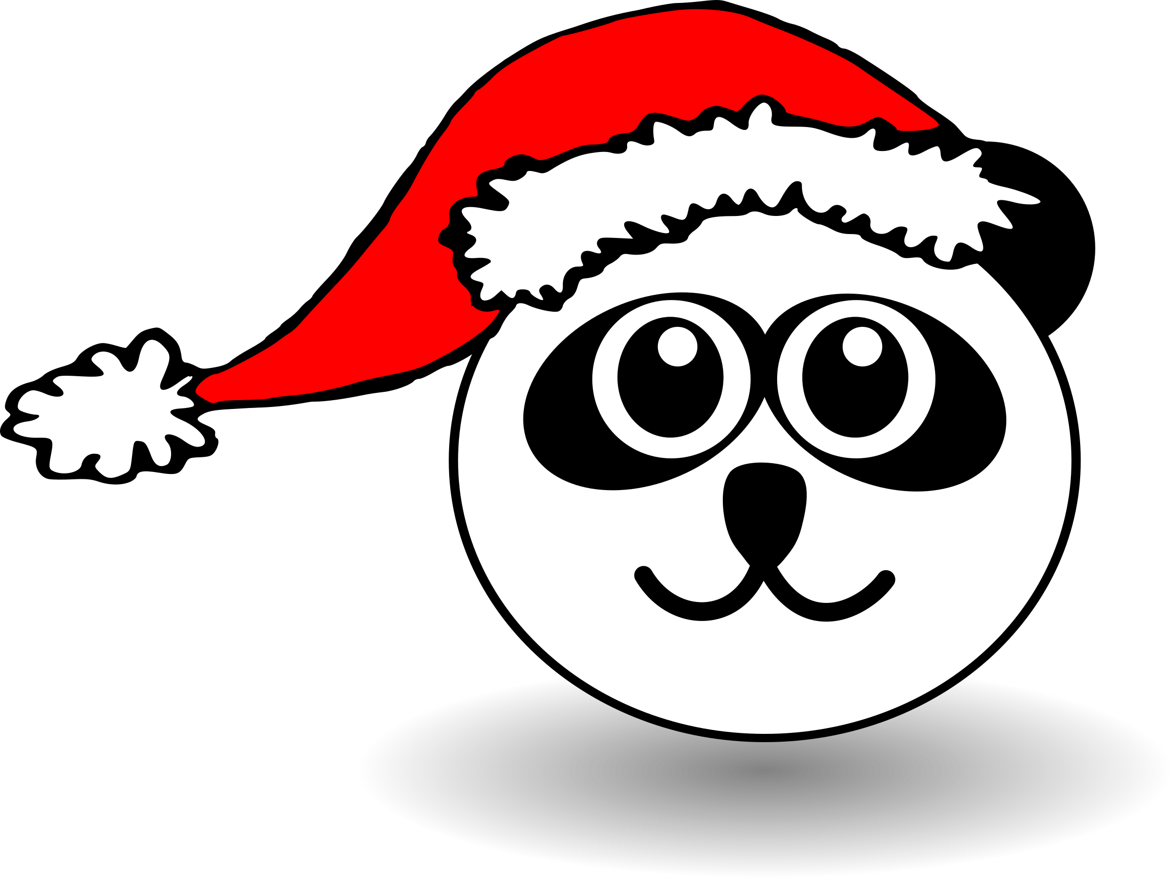 Animals In Santa Hats Messages Sticker-7 - Cartoon Panda Face (800x599), Png Download