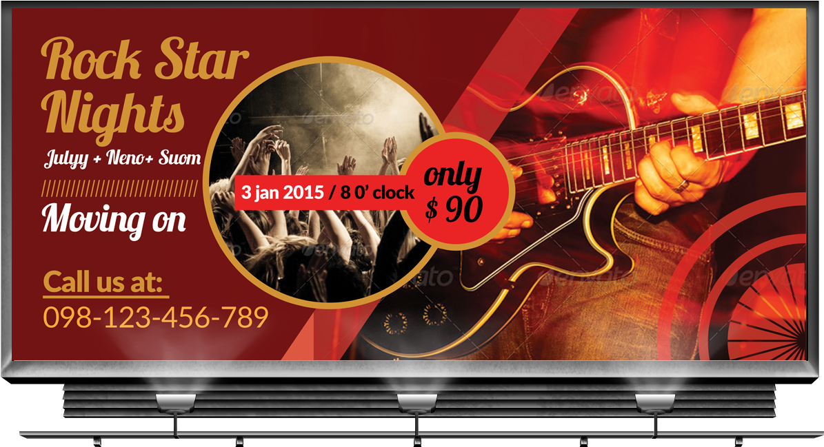 Music Concert Billboard Banners Example Image - 50 Blues Rock Rhythms You Must Know Dvd (1600x1200), Png Download