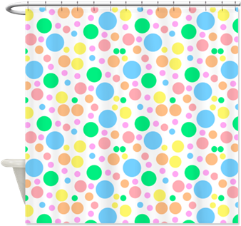 Pastel Bubbles Shower Curtain (350x350), Png Download