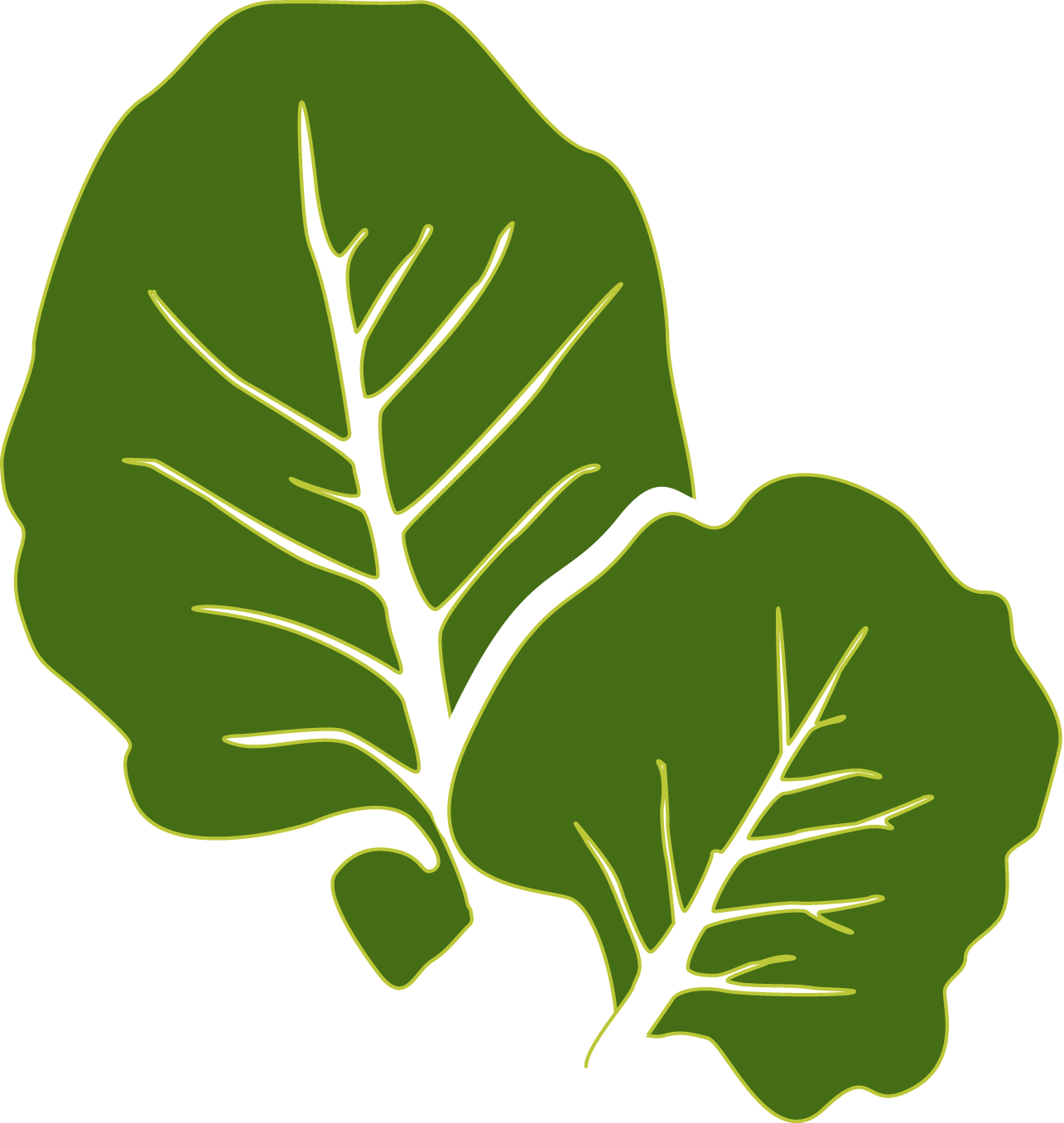 Collard Greens Leaf Vegetable Clip Art - Collards Clipart (1285x1356), Png Download