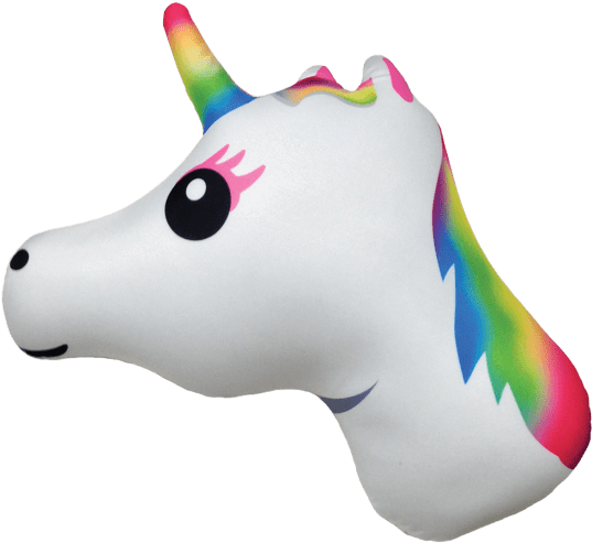 Picture Of Rainbow Unicorn Emoji Microbead Pillow - Unicorn Emoji Pillow (550x550), Png Download