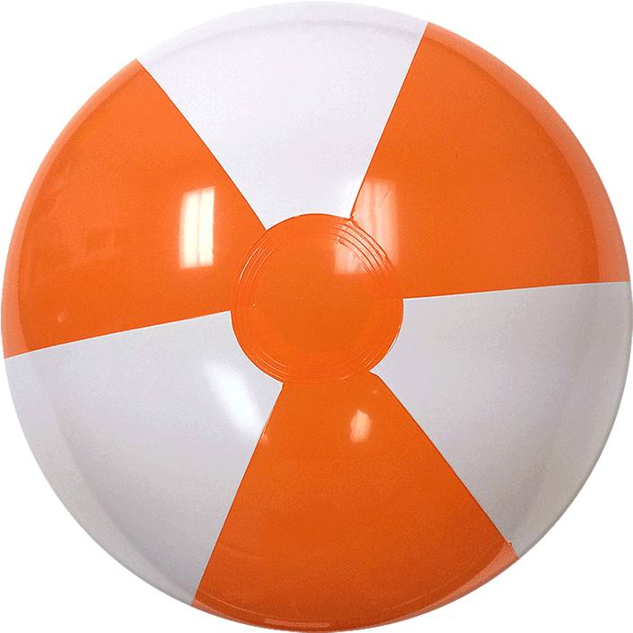 Beachballs - 16'' Orange & White Beach Ball (750x750), Png Download