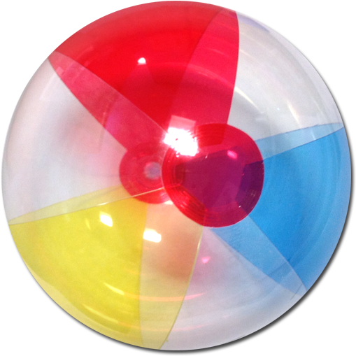 Beach Balls - Red Blue Yellow Clear Beach Ball (525x525), Png Download