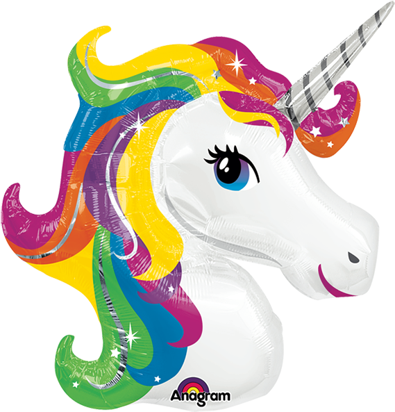 Globo Metálico - Foil Unicorn Balloon (600x600), Png Download