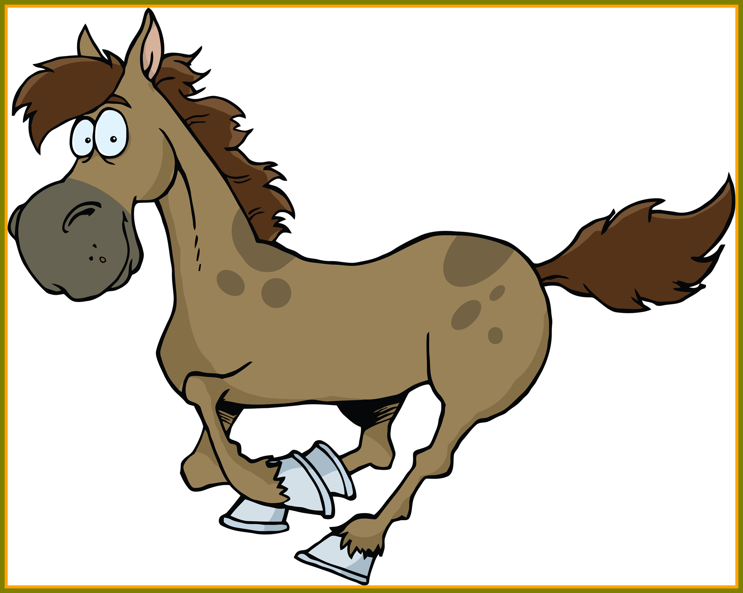 Appealing Horse Cartoon Pic Of White Background - Horse Cartoon Png (2450x1955), Png Download