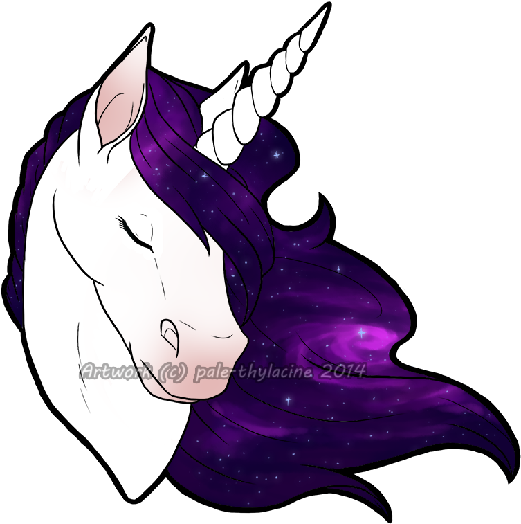 Design Unicorn By Pale - Galaxy Unicorn Drawing (800x788), Png Download