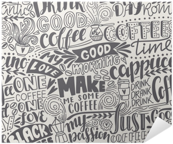 Seamless Lettering Coffee Pattern With Quotes - Coffee Quote Vector Pattern (400x400), Png Download
