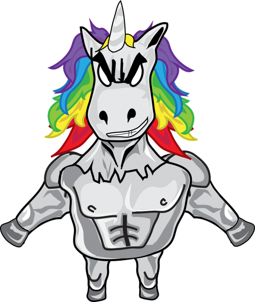 Characters,man,rainbow Vector Graphics - Masculine Unicorn (500x592), Png Download