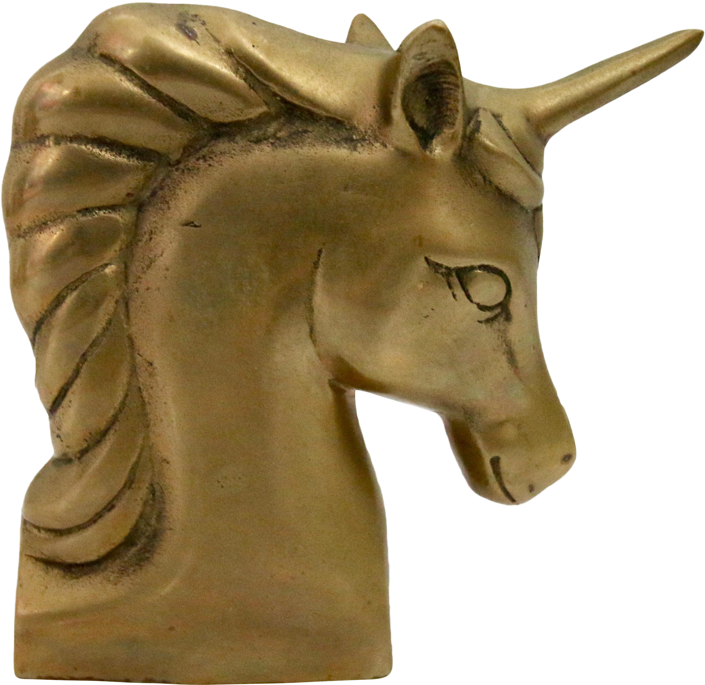 Vintage Brass Unicorn Head Book End On Chairish - Furniture (2506x2433), Png Download