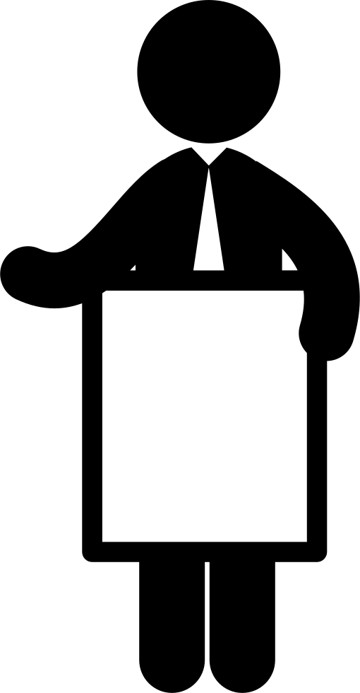 Businessman Holding Blank Billboard Comments - Empresario Png (510x980), Png Download