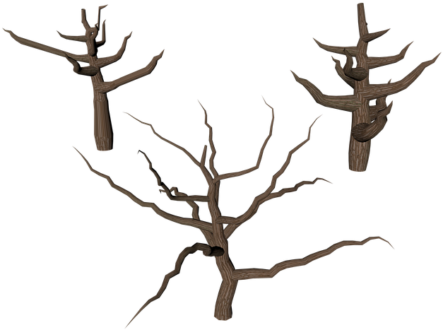 Old Pixel Tree Png (640x514), Png Download