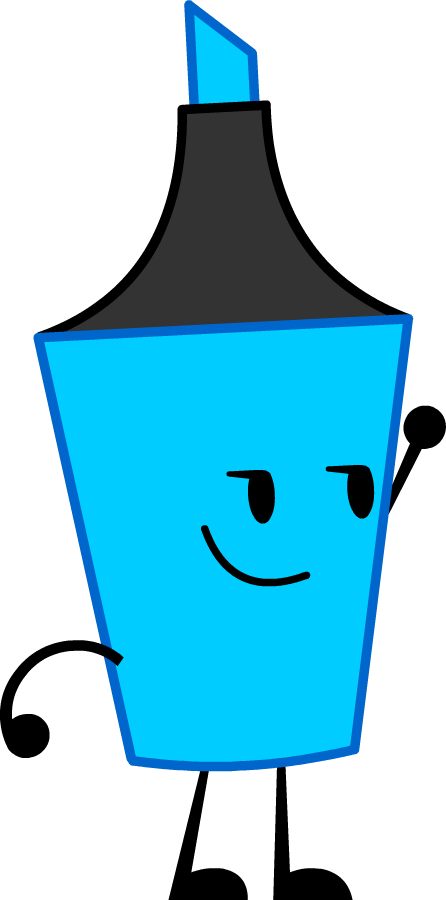 Higligter Pose - Blue Highlighter Clip Art (446x900), Png Download