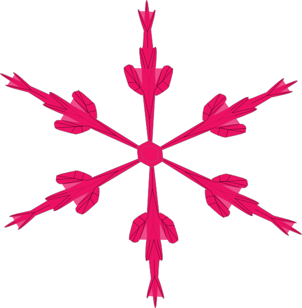 Skinny Pink Snowflake Clip Art - Paper Flower Center Svg (588x600), Png Download