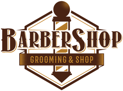 Logotype, Emblem, Barber, Barbershop - Logo (451x340), Png Download