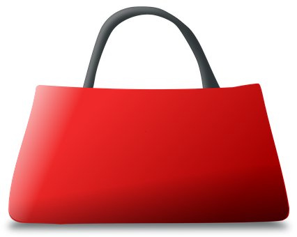 Handbag Red Pocketbook Purse Leather Shopp - Purse Vector Png (426x340), Png Download