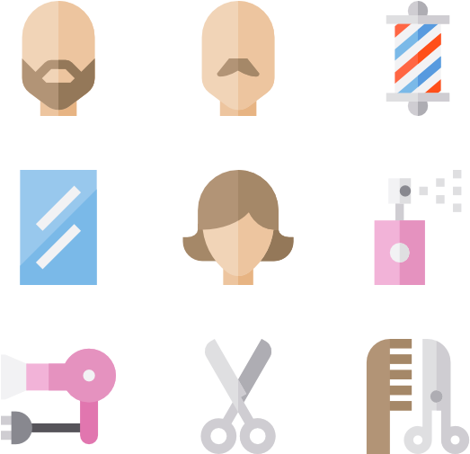 Clip Art Free Download Hairstyle Icons Free Hairdressing - Hairstyle Icon (600x564), Png Download