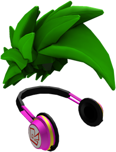 Green Swoosh And Headphones - Green Swoosh Roblox (420x420), Png Download