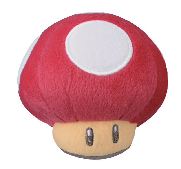 Super Mario Mushroom 5-inch Plush - Mushroom 5" Red Super Mushroom Plush 30th Anniversary (698x685), Png Download
