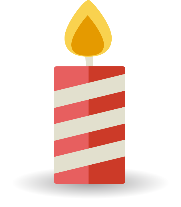 Red White Candle Painted - Red/white Candle (634x723), Png Download