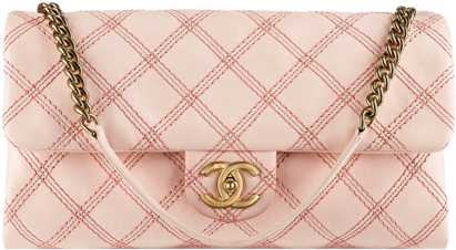 Chanel Pink Irridescent Stitch Flap Bag - Pink Chanel Bag Png (536x536), Png Download