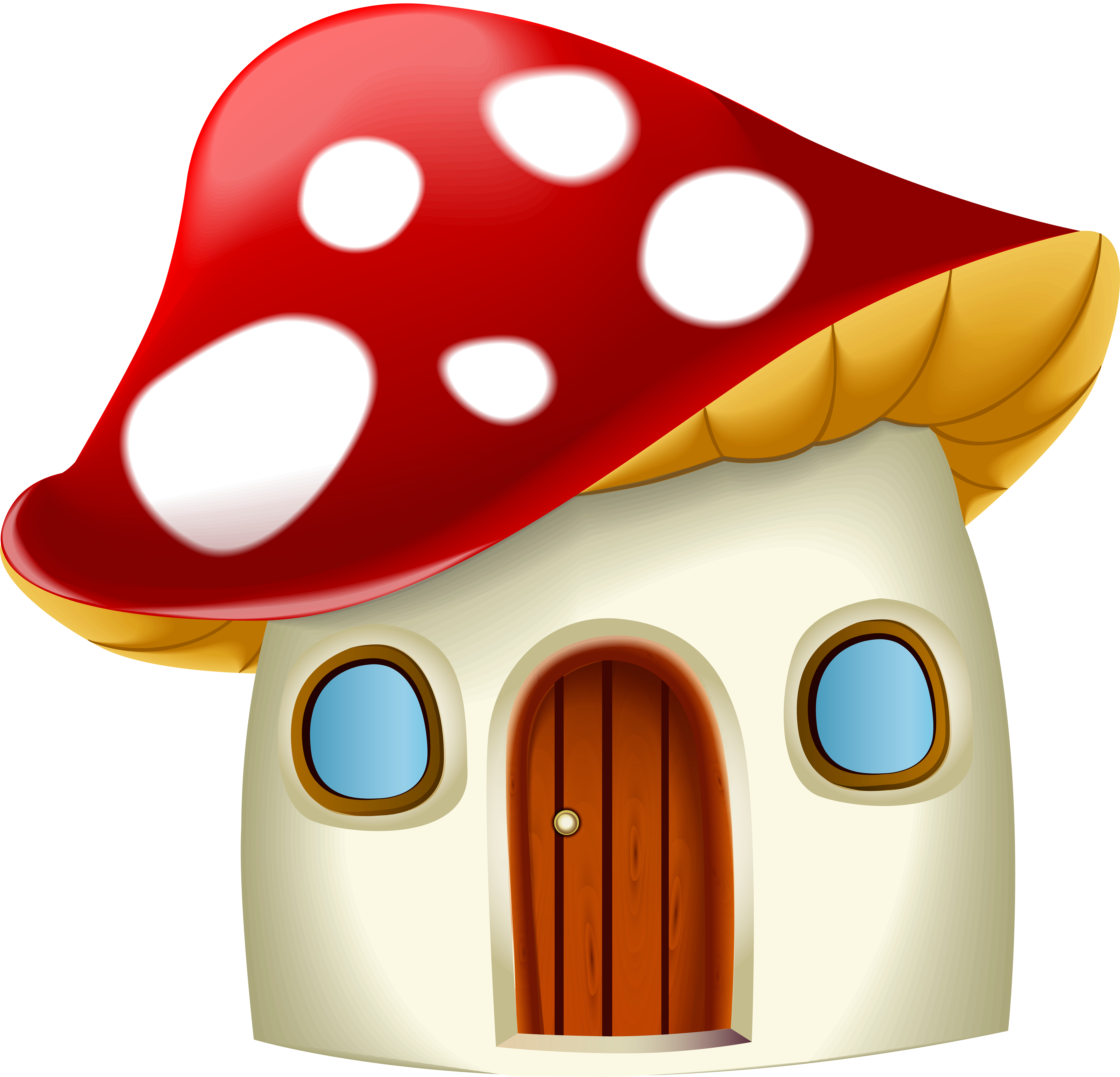 Mushroom House Cartoon (8000x7745), Png Download