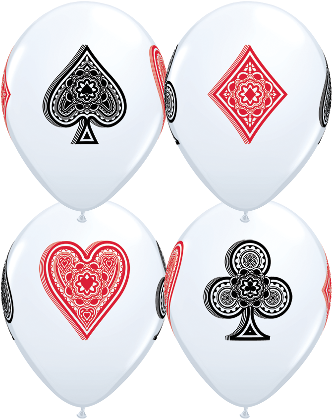 Card Suits Balloons - 11 Inch Balloons 25pcs (677x852), Png Download
