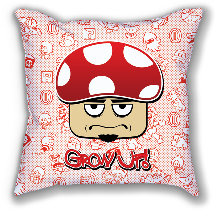 Grow Up Mushroom Throw Pillow - Mushroom (800x800), Png Download