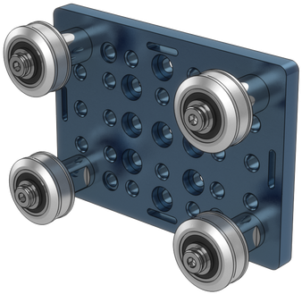 Small Gantry Plate With 4x Stainless Steel Rollers - Gantry Plate (555x555), Png Download