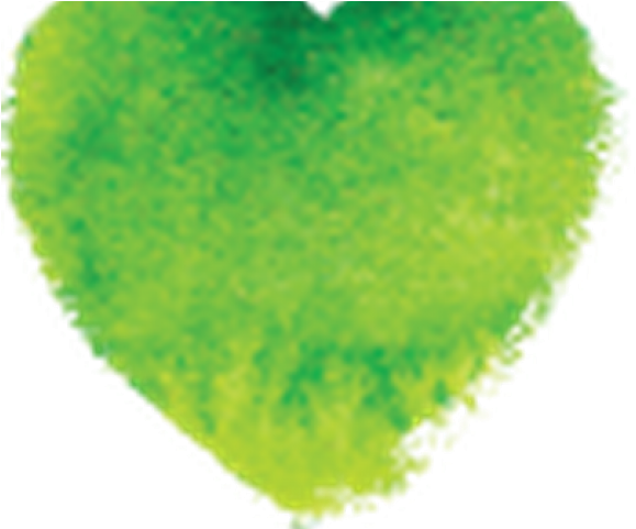 Hearts Clipart Watercolor - Green Watercolour Heart Png (640x480), Png Download