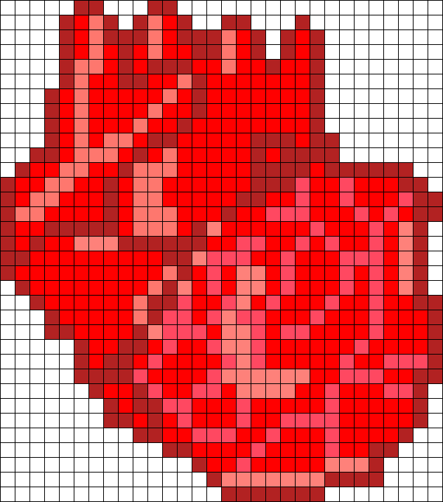 Human Heart Perler Bead Pattern / Bead Sprite - Central City Brewing Co Ltd (631x715), Png Download