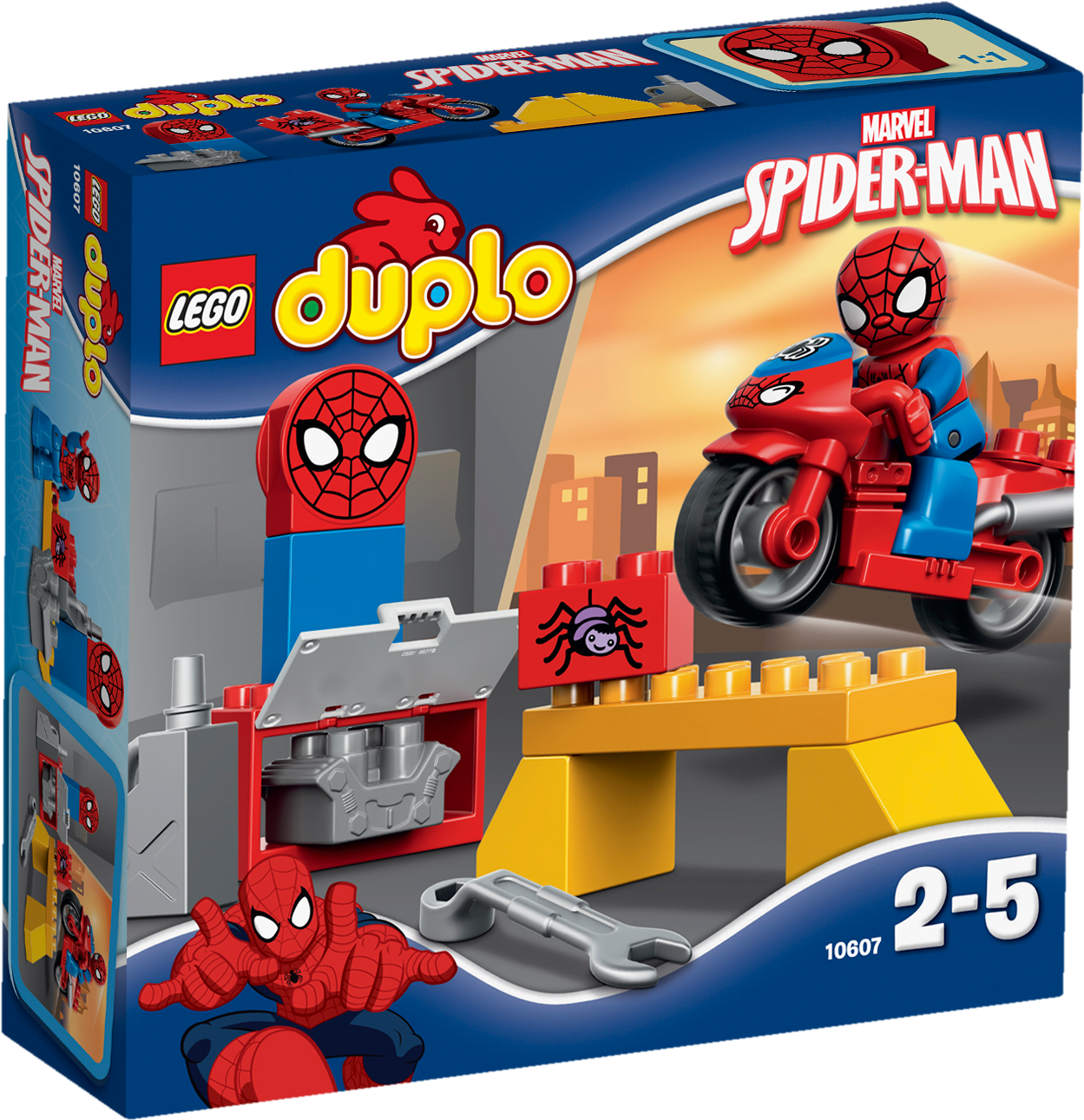 Lego Set 10607 - Lego 10607 Duplo Spider-man Web-bike Workshop (2400x1800), Png Download