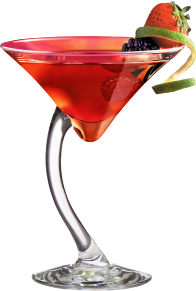 Cocktail Glass - Strawberry Martini (405x600), Png Download