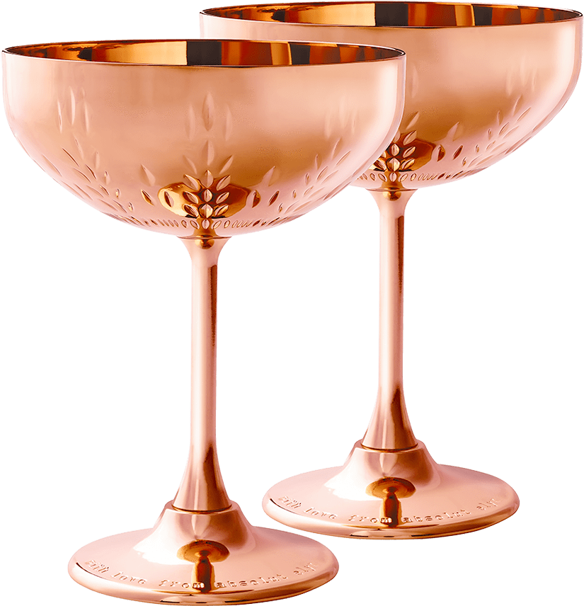 Copper Cocktail Coupe Gift Set - Copper Glass (1000x1000), Png Download