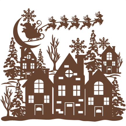Christmas Scene Svg Scrapbook Cut File Cute Clipart - Christmas Scene Svg (432x432), Png Download