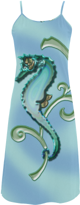Seahorse In The Seaweed Alcestis Slip Dress - Seepferd In Der Meerespflanze Große Wanduhr (500x500), Png Download