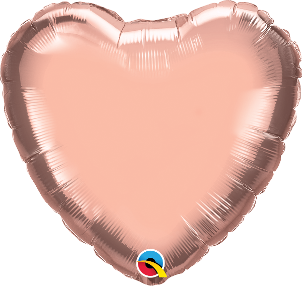 Rose Gold Heart Shaped 18'' Foil Decorator Balloon - Balloon (600x568), Png Download