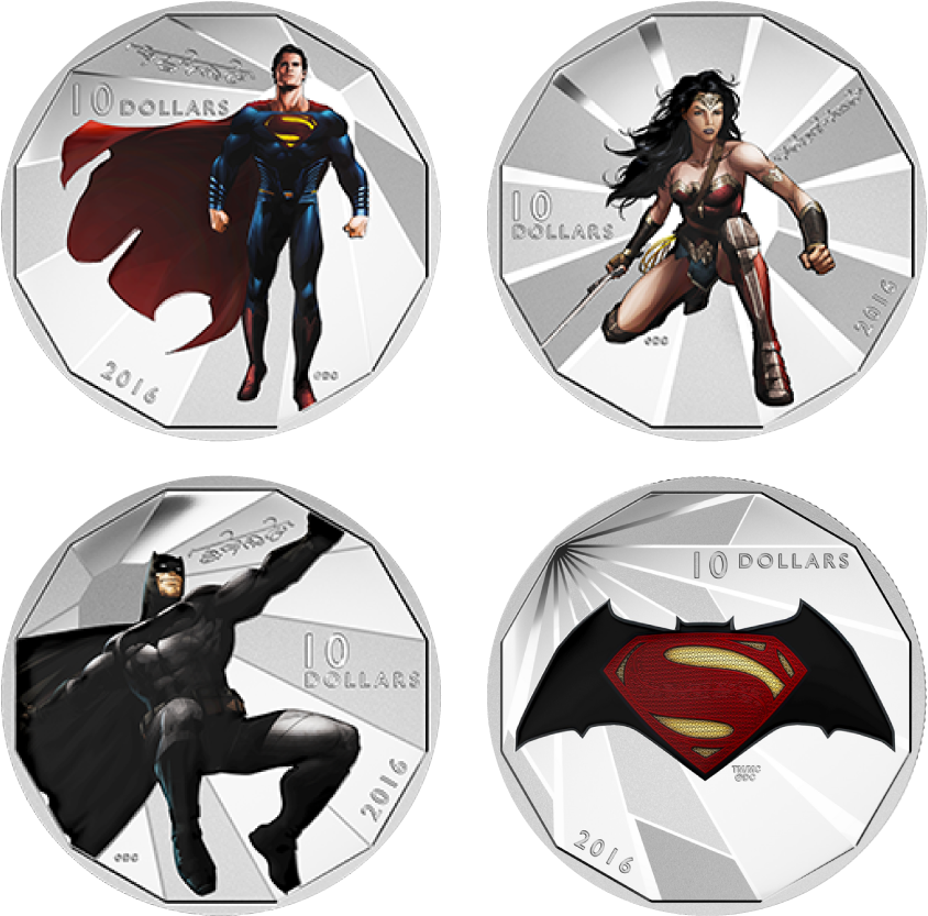 Silver Numis 4 Coin Set Batman V Superman - Batman Coin Canadian Mint (1000x1000), Png Download