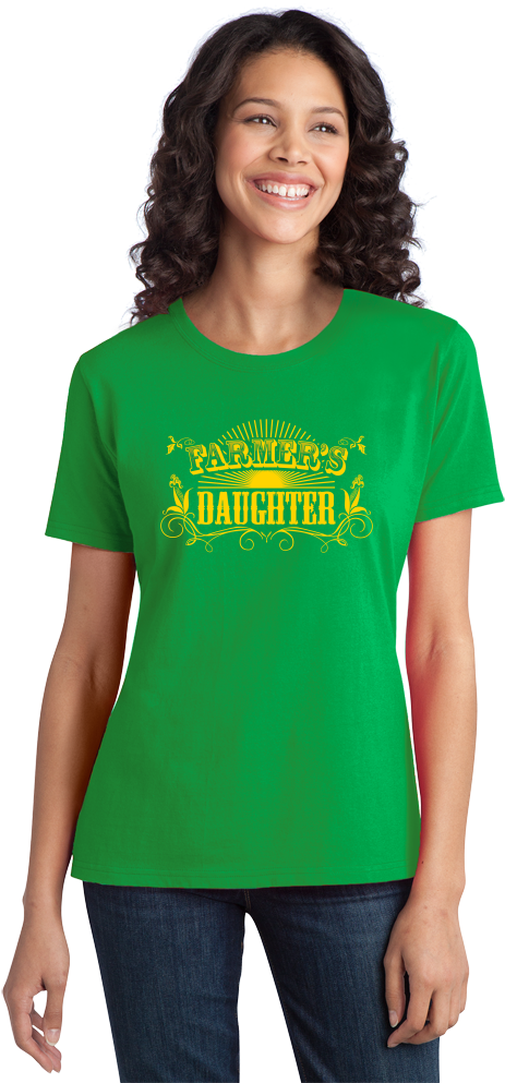Ladies Green Farmer's Daughter - Mother Father Tshirt (590x1005), Png Download