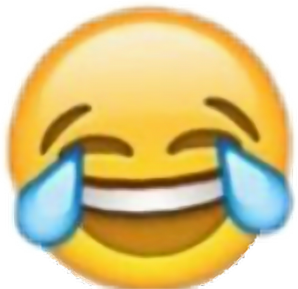 Haha Sticker - Crying While Laughing Emoji Png (1024x994), Png Download