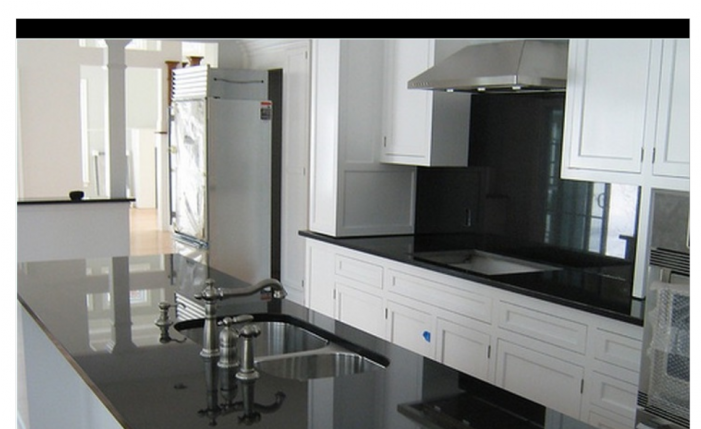 Telephone Black Granite Kitchencounter Top Inch - White Cabinets With Dark Granite (700x700), Png Download