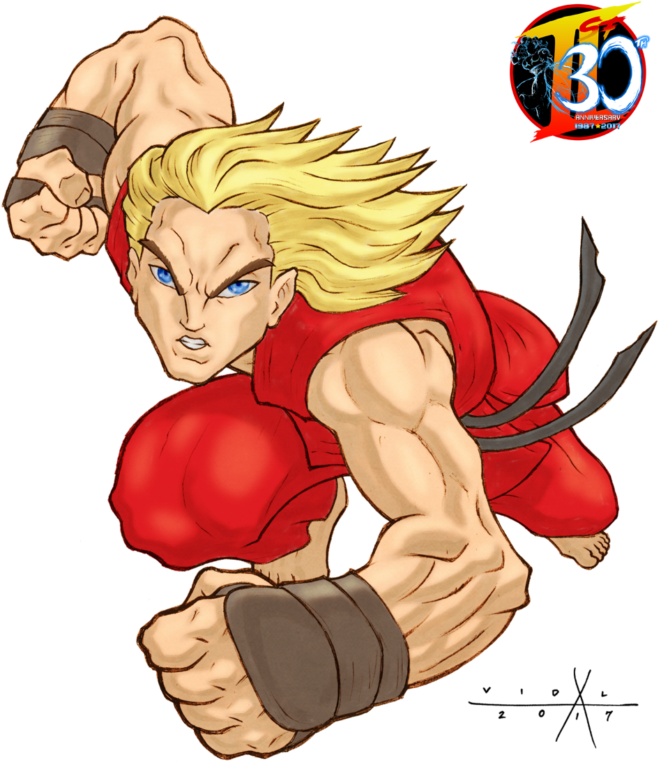 The Street Fighter 30th Tribute - Cartoon (947x1163), Png Download